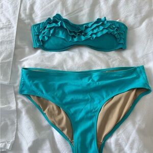 Joe Fresh Aqua Ruffle Bikini Set